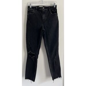 Abercrombie‎ Fitch Jeans 4R Curve Love Ankle Skinny High Rise Distressed Black